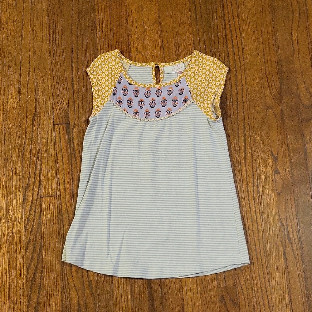 335 By Matilda Jane Floral and Striped Blouse